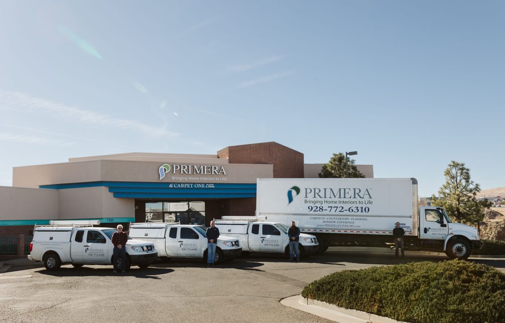 Primera facility with a fleet of company service trucks